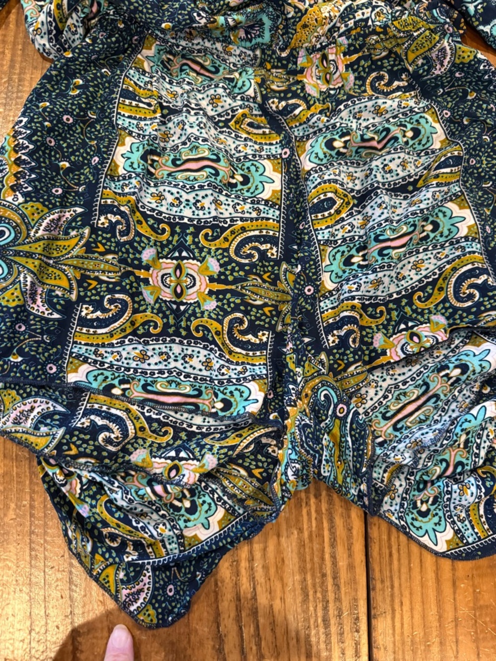 Boho Paisley Tie Front Romper Small/Medium Bell Sleeve Festival Playsuit - Picture 10 of 11